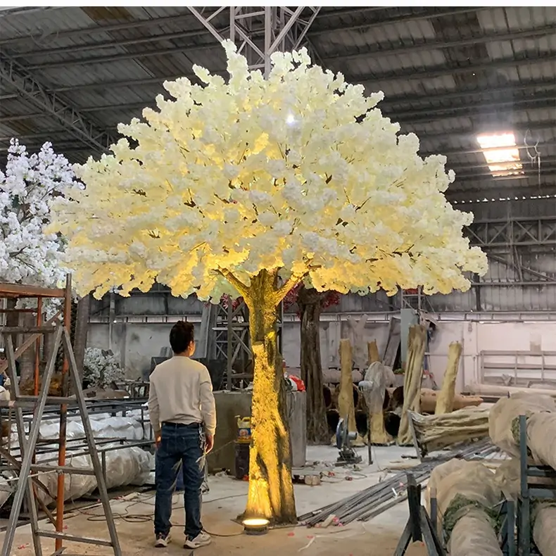 4m White Faux Sakura Tree For Restaurant Decor